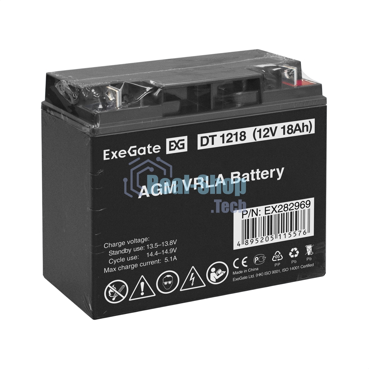 Батарея для ИБП ExeGate DT 1218 (12V 18Ah), клеммы под болт М5