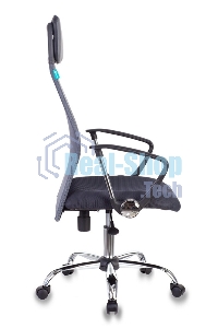 Кресло руководителя Бюрократ KB-6N/SL/DG/TW-12 серый TW-04 TW-12 сетка крестовина хром