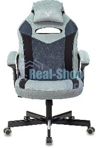 Кресло игровое Бюрократ VIKING 6 KNIGHT BL FABRIC синий, крестовина металл/пластик