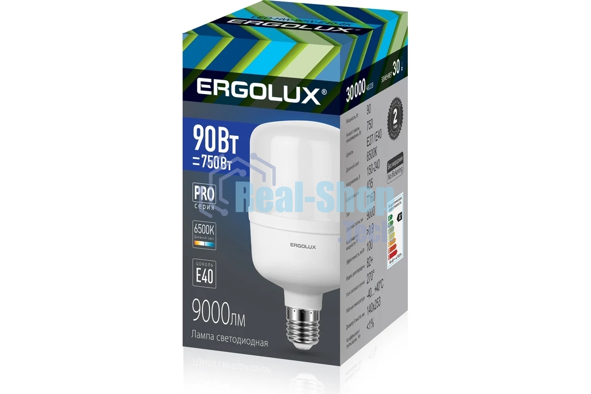 Лампа светодиодная ERGOLUX (14332) LED-HW-90W-E40-6K серия PRO
