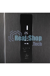 Холодильник Maunfeld MFF177NFSB черный глянц. двухкамерный 263/170л морозилка сбоку, No Frost, Side by Side