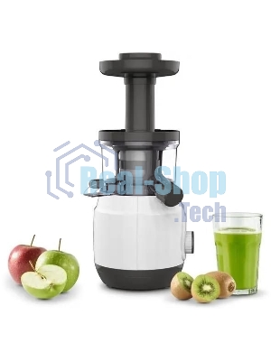 Соковыжималка Moulinex ZU150110 белый/черный, шнековая вертикальная, 150 Вт, 800 мл, электронное, реверс