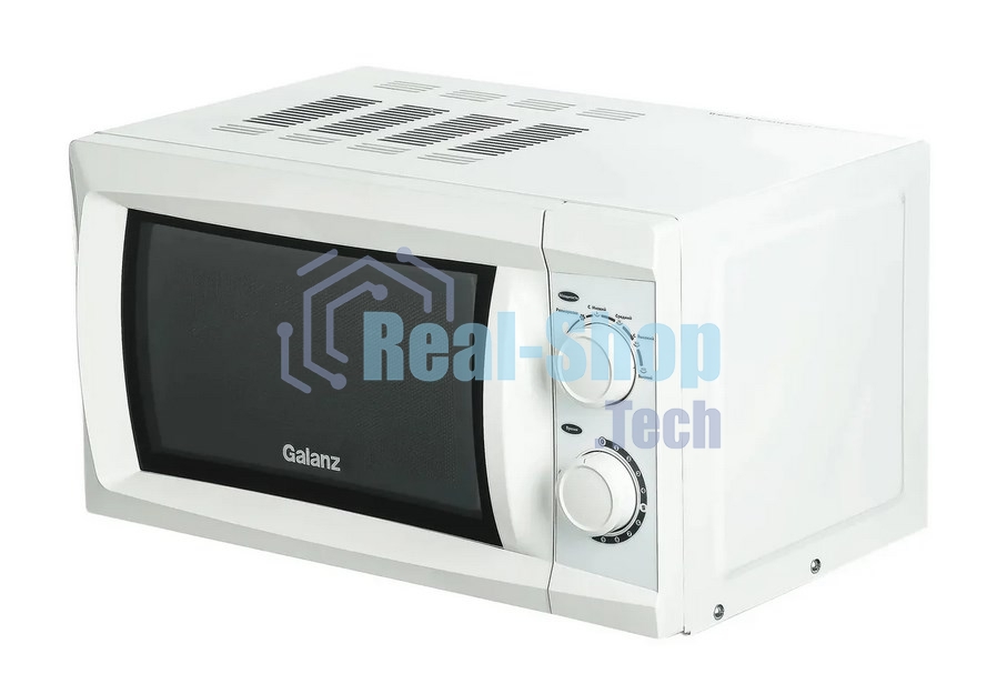 Микроволновая печь Galanz MOS-2002MW белый, 20 л, 700 Вт, переключатели - поворотный механизм