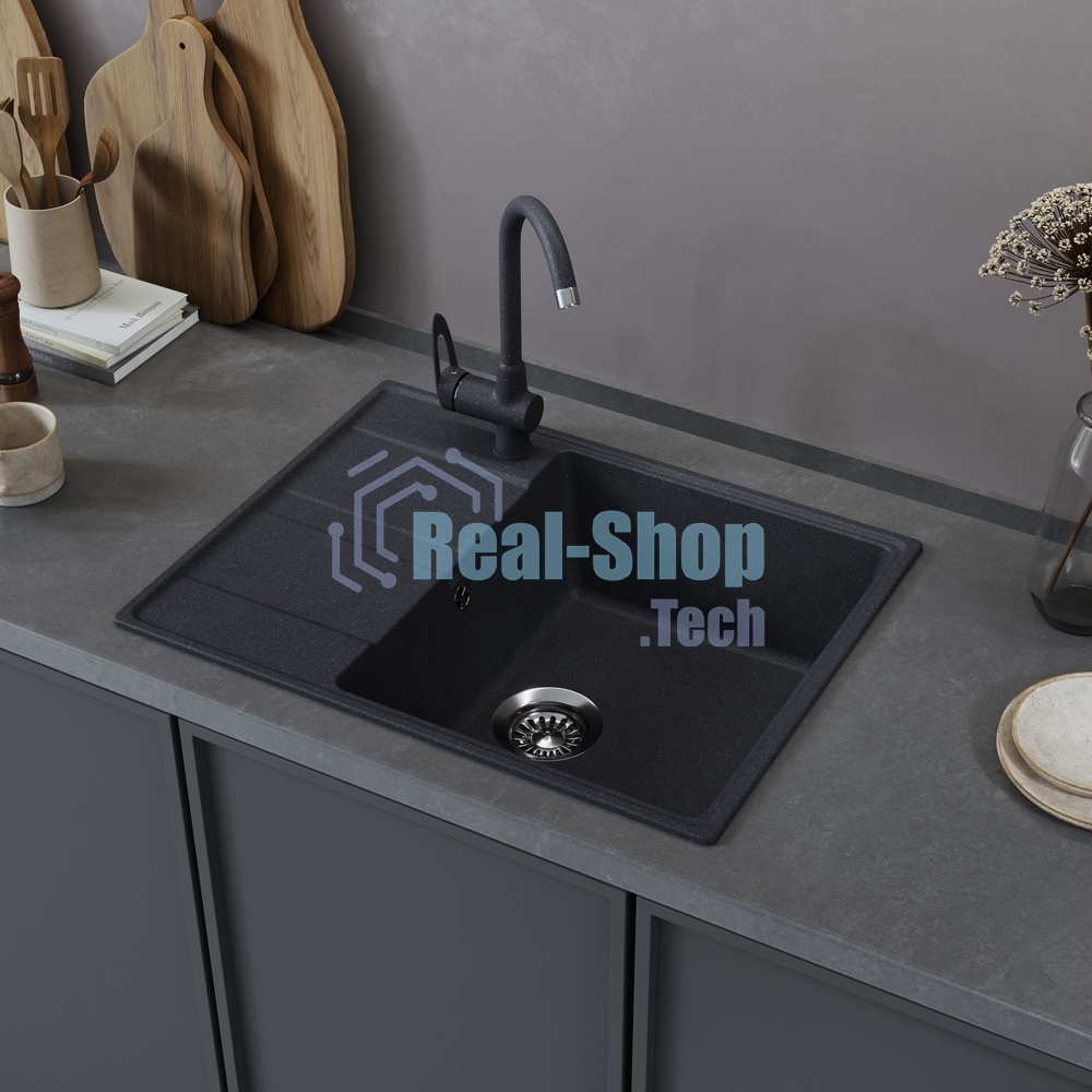 Кухонная мойка Maunfeld Lacrima 650 MFQS-650DGR темно-серый