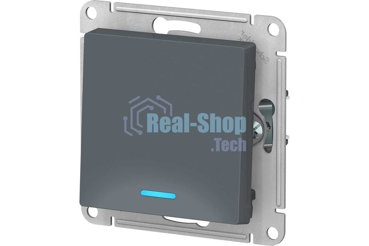Механизм выключателя 1-кл. СП AtlasDesign 10А IP20 (сх. 1а) 10AX с подсветкой грифель