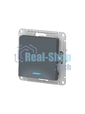 Механизм выключателя 1-кл. СП AtlasDesign 10А IP20 (сх. 1а) 10AX с подсветкой грифель