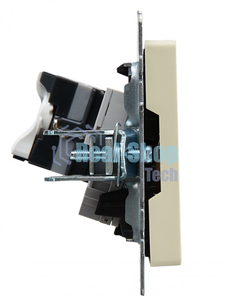 Розетка компьютерная двойная RJ11+RJ45 IEK BRITE РК/Т12-БрКр кат.5E бежевый