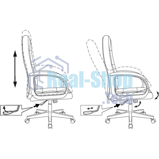 Кресло руководителя Бюрократ CH 002 Fabric Light-19 серый, крестов. пластик