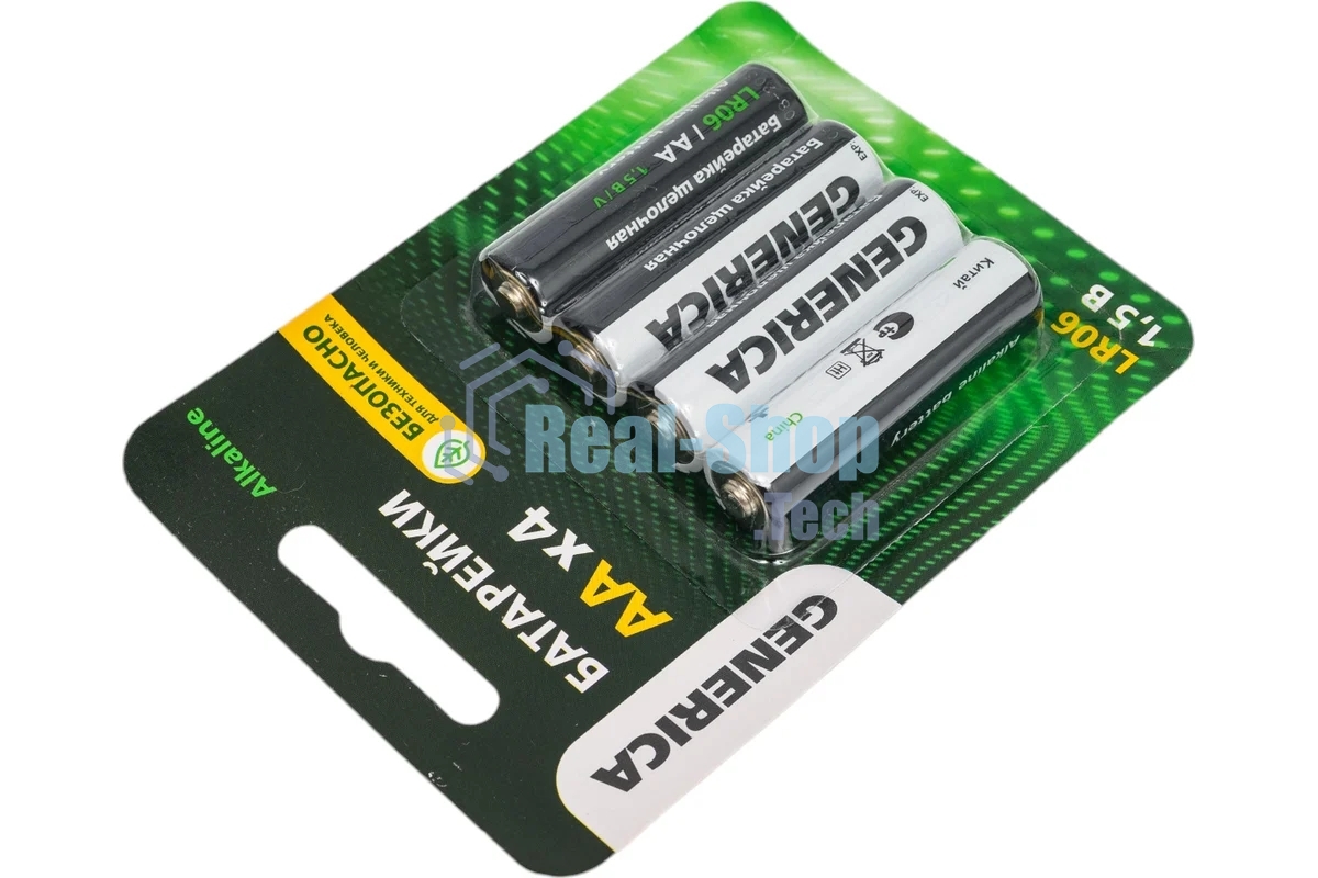 Батарейка щелочная Alkaline LR06/AA (4шт/блистер) GENERICA
