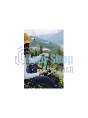 Термос Арктика 106-1200 зеленый, узкое горло 1,2 л, американский дизайн, антивандальное покрытие, две чашки, холод/тепло 32 ч