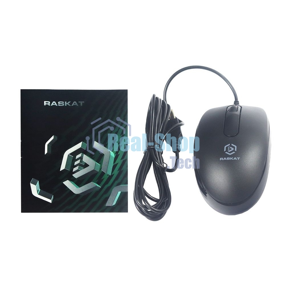Мышь проводная Raskat M015 черный, 1000 dpi, USB, кнопки - 3