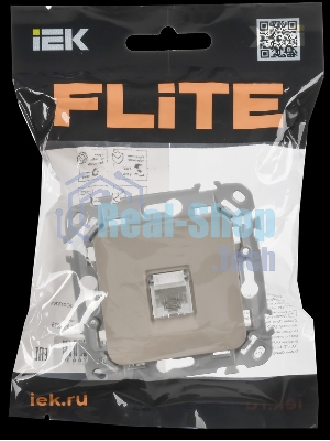 Розетка компьютерная RJ45 категория 5Е UTP РК5е-1-0-ФлЛ льняной FLITE