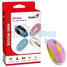 Мышь проводная Genius DX-Mini розовый, 1000 dpi, USB, кнопки - 3