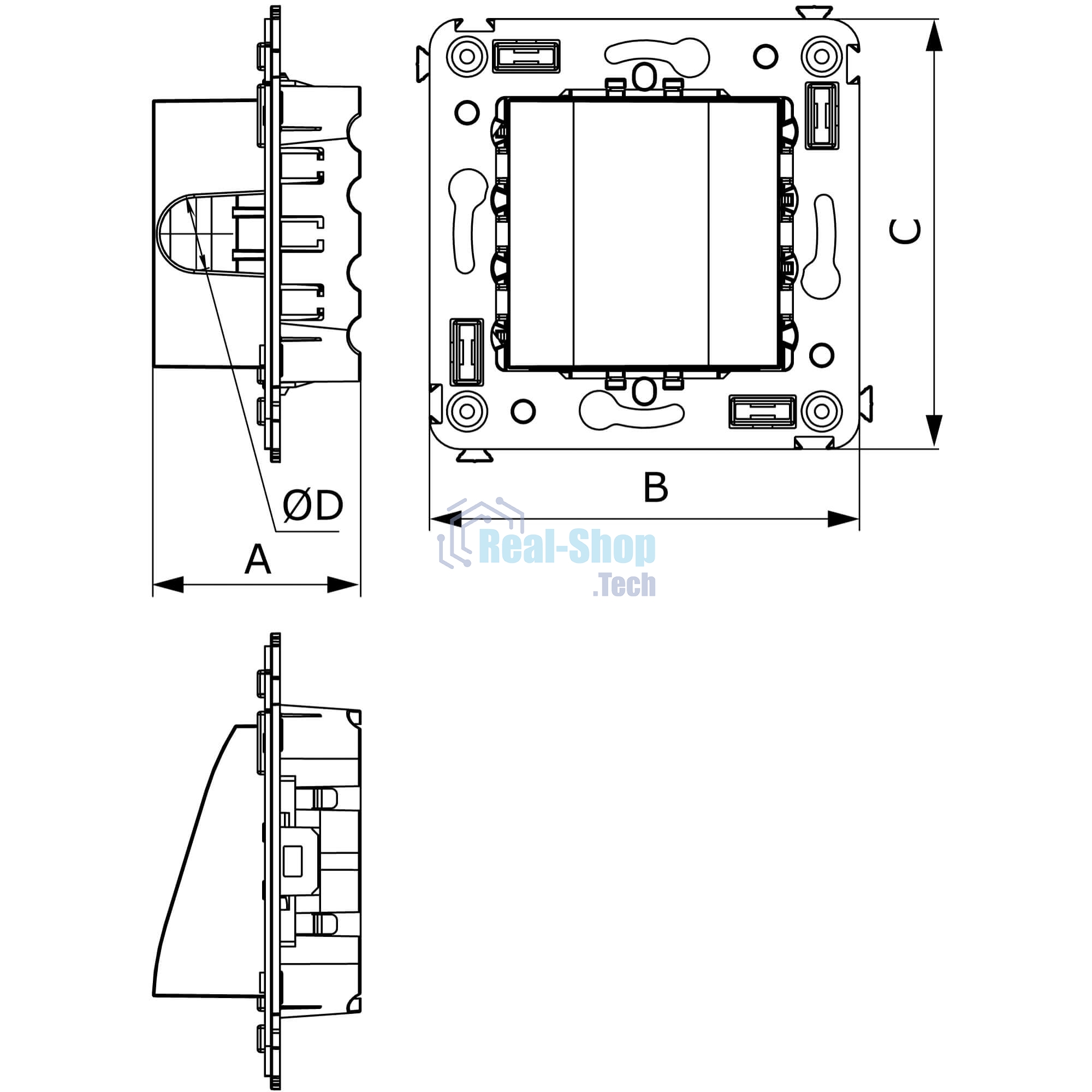 Вывод кабеля из стены DKC Avanti 4412983 