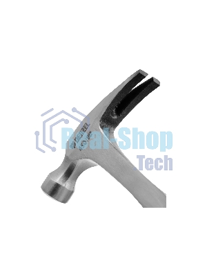 Молоток-гвоздодер Denzel 450 г, цельнометаллический, двухкомпонентная рукоятка