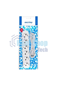 Удлинитель Smartbuy, 6 гнезд 3 метра 10А/2,2 кВт без заземления ПВС 2х1,0 (SBE-10-6-03-N)