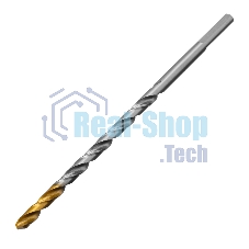 Сверло спиральное по металлу Denzel 5 х 132 мм, Р6М5, Golden Tip, удлиненное