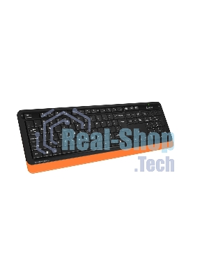 Комплект клавиатура+мышь A4Tech FStyler FG1010 беспроводной, USB, 2000 DPI, чёрный/оранжевый