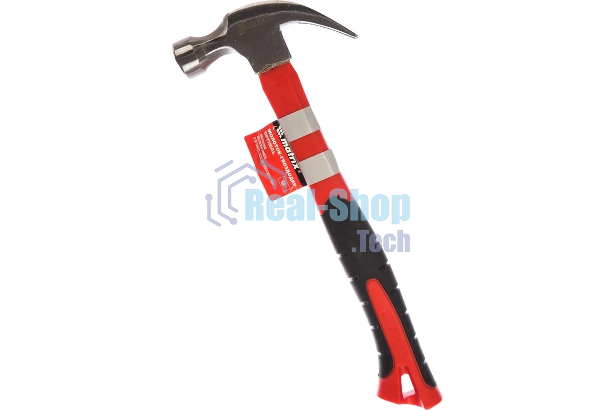 Молоток-гвоздодер Matrix ''optimal'' 450 г, фибергласовая обрезиненная рукоятка