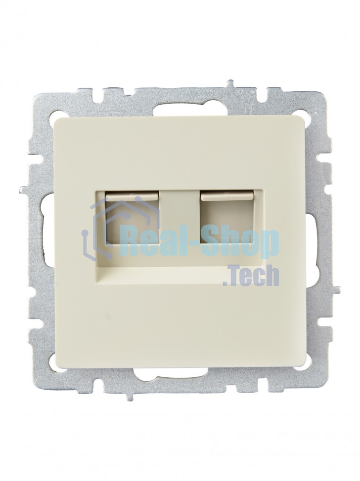 Розетка компьютерная двойная RJ11+RJ45 IEK BRITE РК/Т12-БрКр кат.5E бежевый