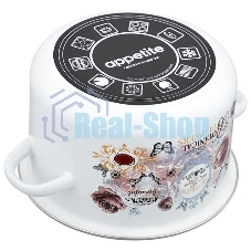 Кастрюля Appetite 1RD181М Roses эмалированная сталь, цилиндрическая 3 л