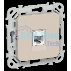 Розетка компьютерная RJ45 категория 5Е UTP РК5е-1-0-ФлЛ льняной FLITE