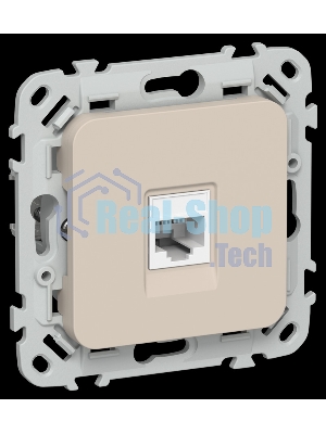 Розетка компьютерная RJ45 категория 5Е UTP РК5е-1-0-ФлЛ льняной FLITE