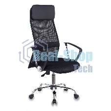 Кресло руководителя Бюрократ KB-6N/SL/B/TW-11 TW-01 TW-11 черный, сетка, крестовина хром