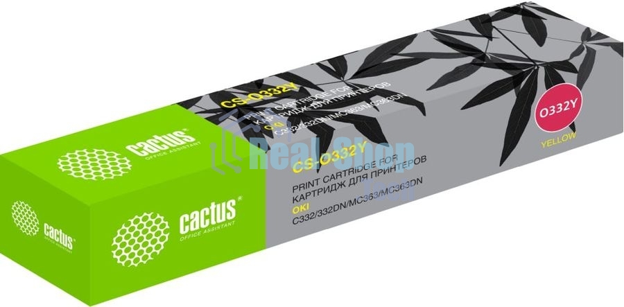 Картридж лазерный Cactus CS-O332Y (46508733) желтый (3000 стр.) для Oki C332/MC363