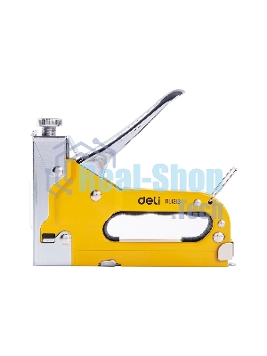 Мебельный степлер Deli DL1313 3-в-1. 4-8мм. 0,6 кг. Полностью стальная конструкция. Подходит для D/U/T.