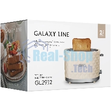 Тостер Galaxy Line GL 2912 бежевый, 1200 Вт, 2 слота
