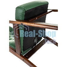 Кресло офисное Бюрократ T-9928WALNUT-CF, зеленый, кожа, на ножках, дерево