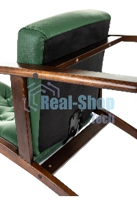 Кресло офисное Бюрократ T-9928WALNUT-CF, зеленый, кожа, на ножках, дерево