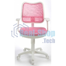 Кресло компьютерное Бюрократ CH-W797/PK/TW-13A TW-13A розовый, спинка сетка, сиденье розовый, колеса белый/розовый, пластик белый