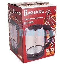 Чайник электрический ВАСИЛИСА ВА-1035 1,8л, стекло, коричневый, 1500 Вт (12)
