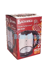 Чайник электрический ВАСИЛИСА ВА-1035 1,8л, стекло, коричневый, 1500 Вт (12)
