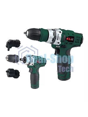 Профессиональный аккумуляторный шуруповерт Klpro KLNM1020S (10,8В, LI-ion 2.0А·ч, 3 сменные насадки, 19 ступений, 30Нм)