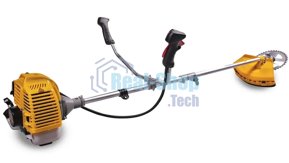 Газонокосилка Champion T523-2 1.4/1.9 кВт/л.с, Вес без режущей насадки 8,3 кг, Объем двигателя 51,7 см3, Объем топливного бака 950 мл, Максимальный расход топлива 610 г/кВт•ч/мл/ч, Тип рукоятки U-образная, штанга прямая Разъемная, Длина штанги 1493 мм, То