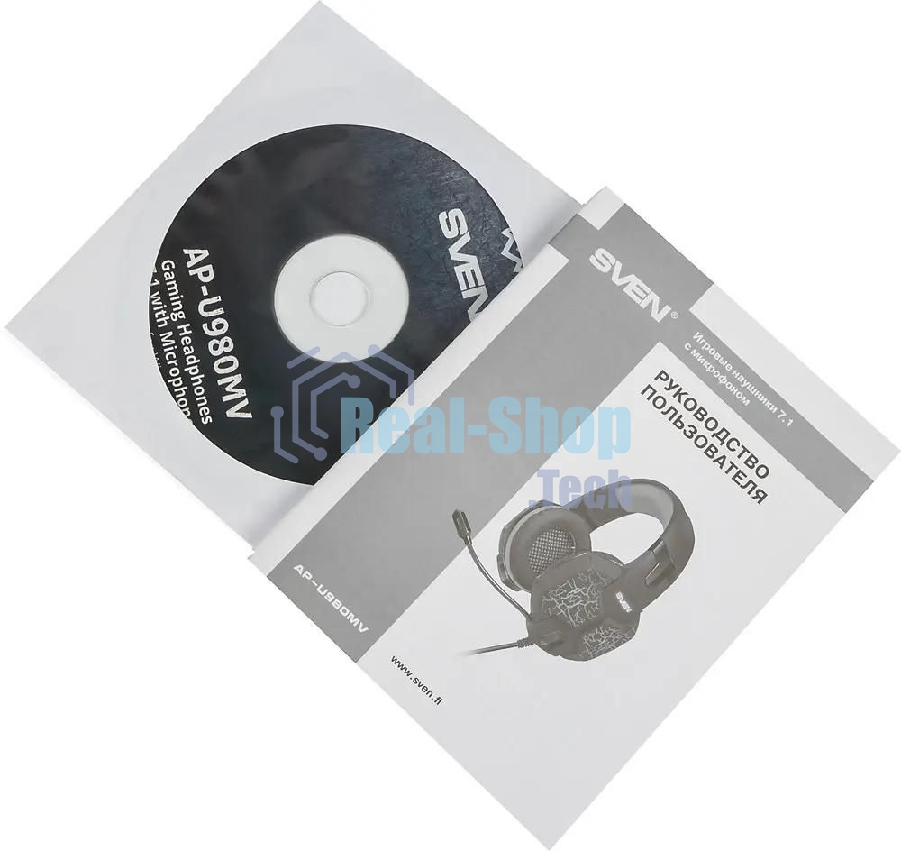 Гарнитура Sven AP-U980MV синий-чёрный, проводная, USB