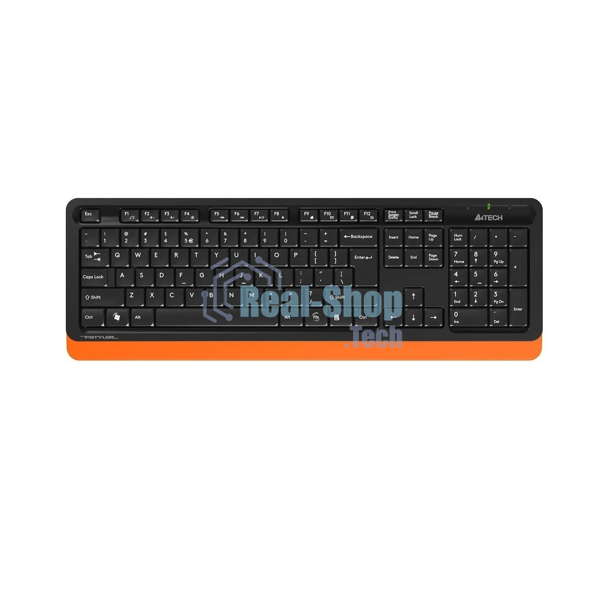 Комплект клавиатура+мышь A4Tech FStyler FG1010 беспроводной, USB, 2000 DPI, чёрный/оранжевый