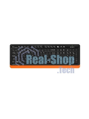 Комплект клавиатура+мышь A4Tech FStyler FG1010 беспроводной, USB, 2000 DPI, чёрный/оранжевый