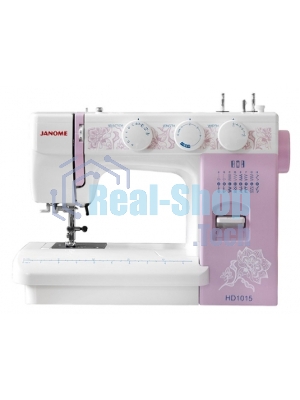 Швейная машина Janome HD1015 15 операций, петля п/авт., вертик. челнок, нитевдеватель,регул. давления лапки, мет.станина, жесткий чехол