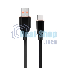 Кабель USB2.0 Cablexpert CC-USB2S-AMCM-1M-BK AM/Type-C, 3А, 18Вт, QC3.0, силиконовый, медь, 1м, черный, пакет