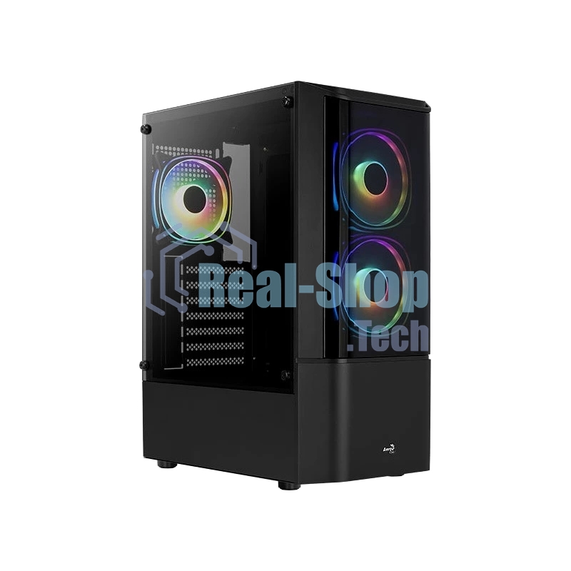 Компьютерный корпус MidTower Aerocool/Formula Quantum-G-BK-v2 черный без Б/п, ATX 3FRGb Fan on front panel