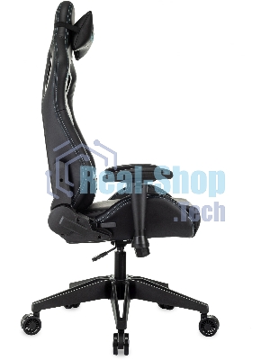 Кресло Knight Outrid Smile черный, экокожа, 120 кг, механизм качания