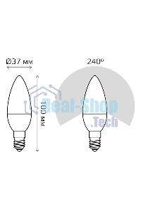 Лампа светодиодная Gauss Led Candle-dim E14 7Вт 4100К диммируемая