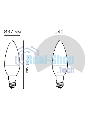 Лампа светодиодная Gauss Led Candle-dim E14 7Вт 4100К диммируемая