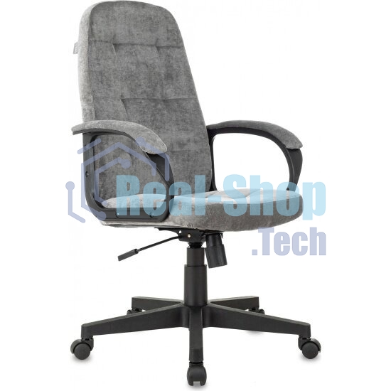 Кресло руководителя Бюрократ CH 002 Fabric Light-19 серый, крестов. пластик