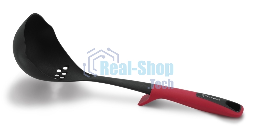 Половник для первых блюд Rondell Craft RD-1872 черный/красный упак.:картонная подложка