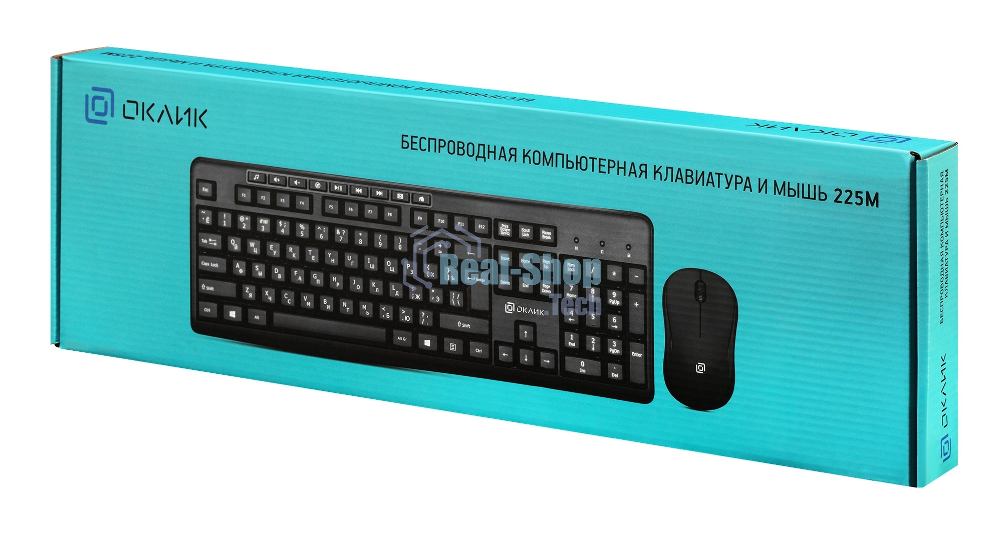 Комплект клавиатура + мышь Oklick/Оклик 225M клав:черный мышь:черный USB беспроводная Multimedia